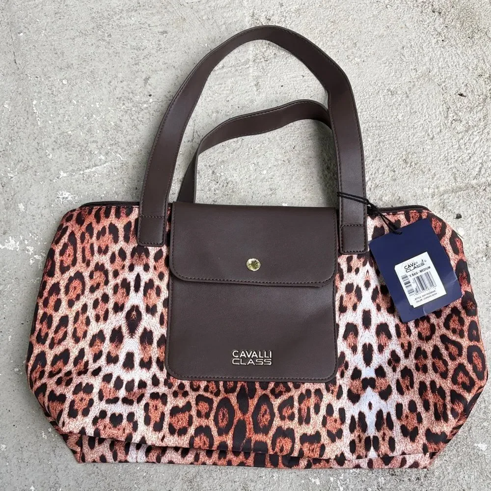 Cavalli class leopard print, medium size tote